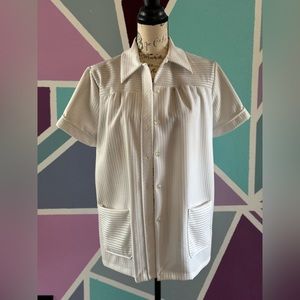 White short sleeve button down